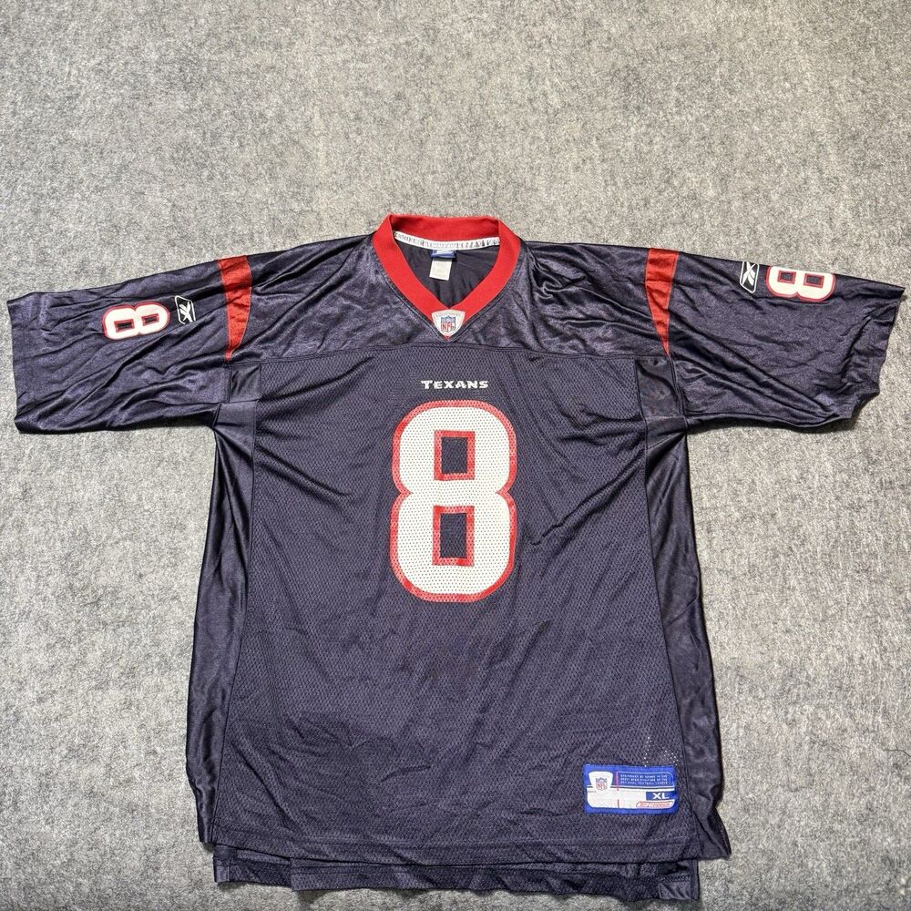 Vintage Reebok Houston Texans David Carr Jersey Mens XL On Field Navy Blue 8
